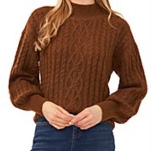 Beautiful cable knit mock neck sweater new without tags.